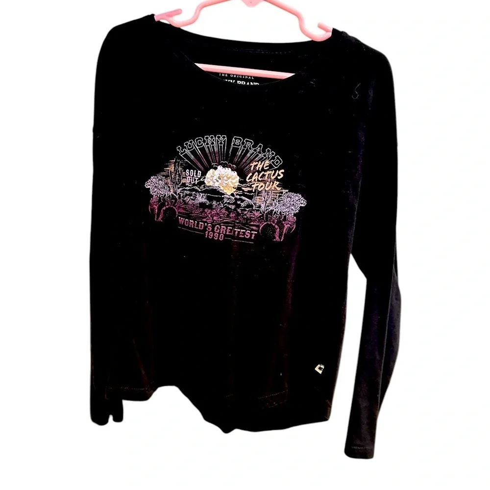 Lucky Brand Black Long Sleeve Tee